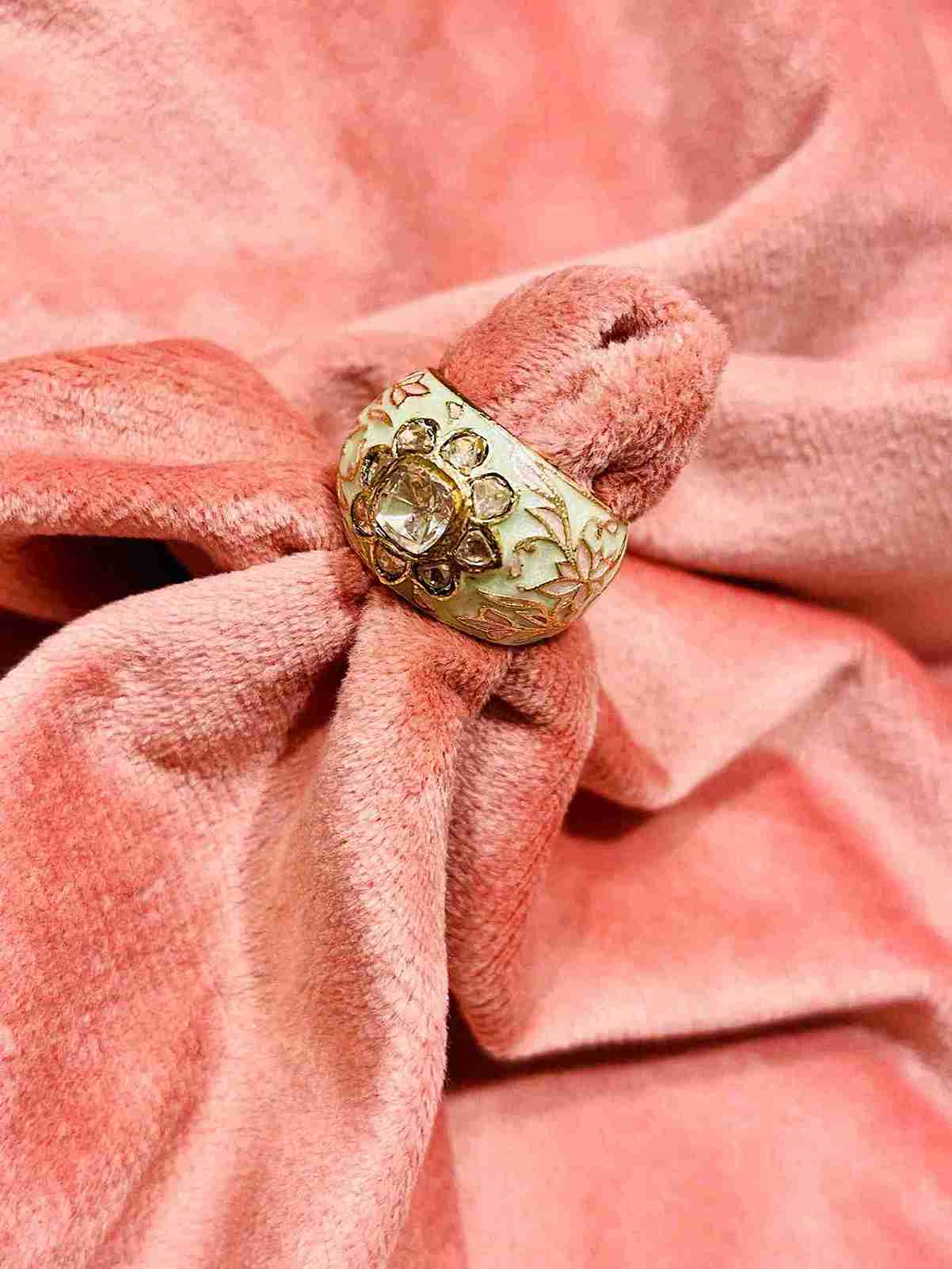 ARINI KUNDAN GREEN RING