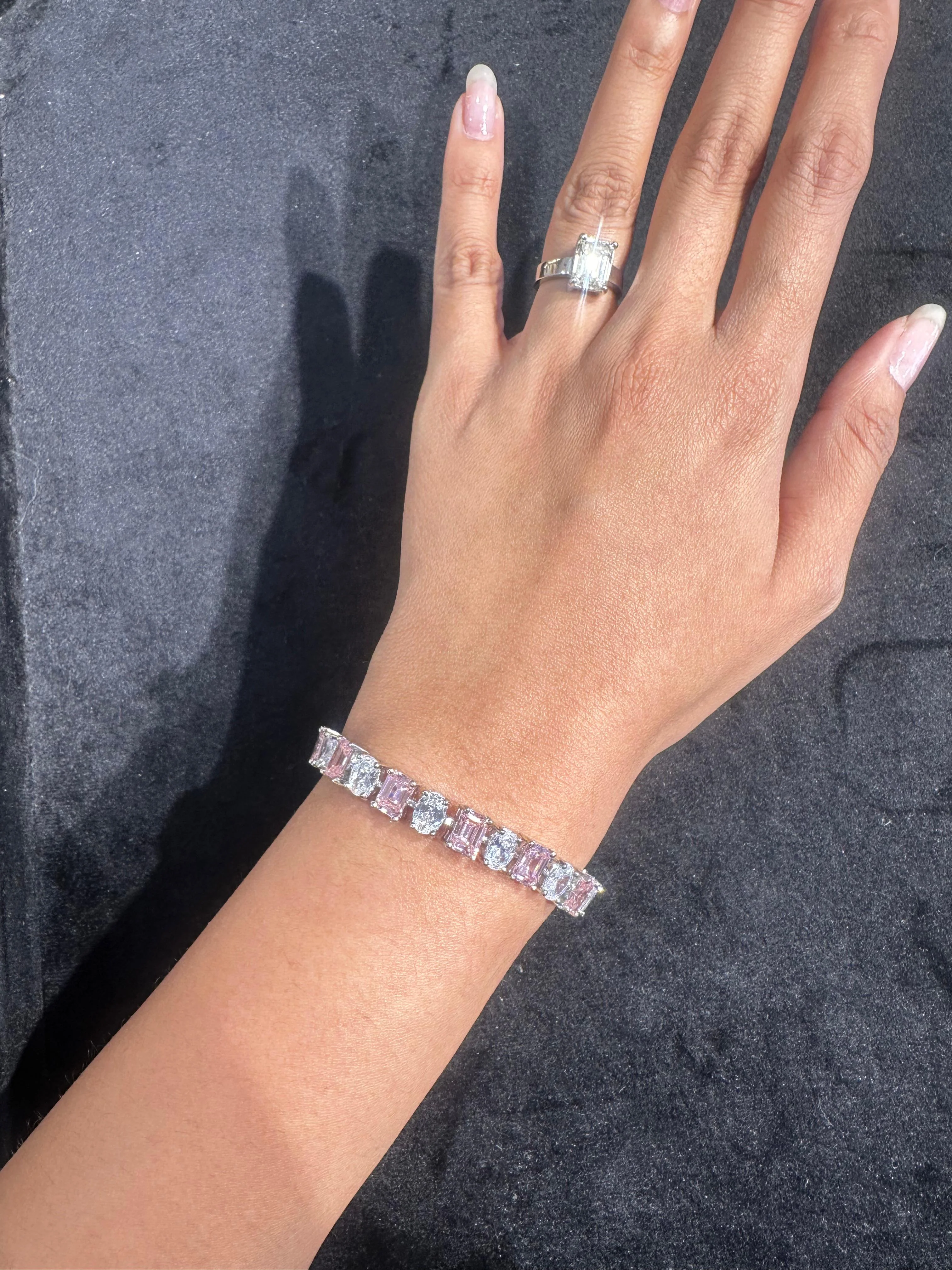 AUTUMN PINK+DIAMOND TENNIS BRACELET