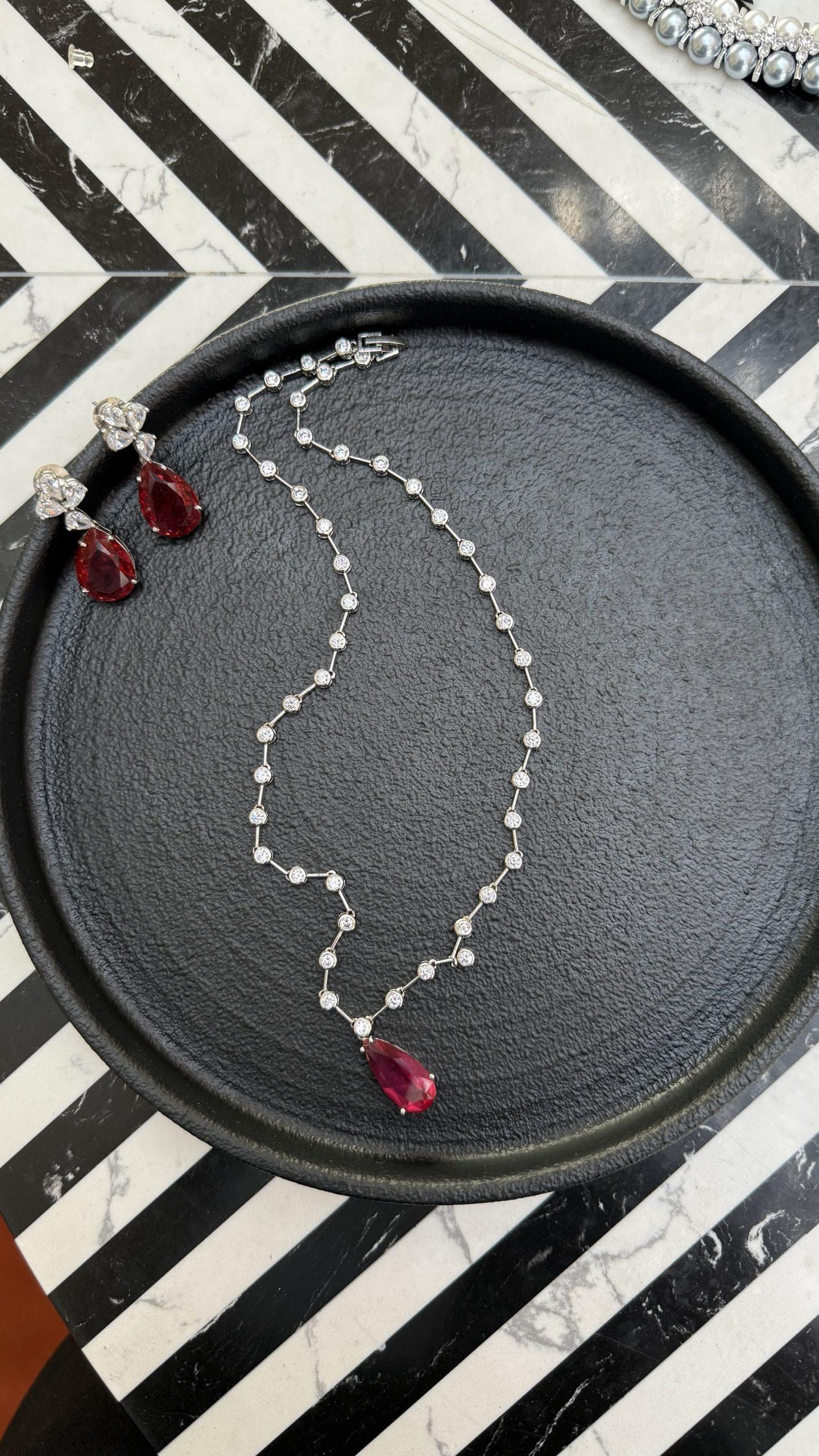 Diamond Necklace + Earrings