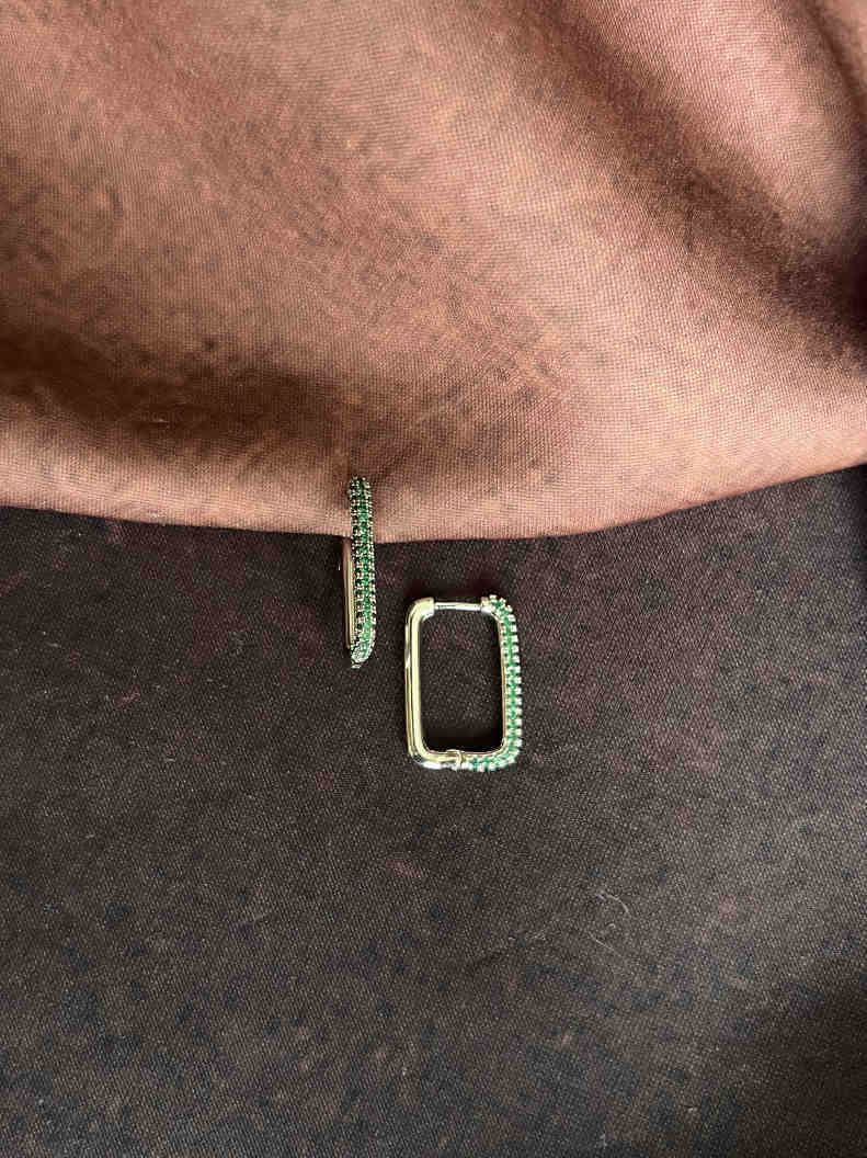 FAYE GREEN 92.5 SILVER HOOPS - Image 3