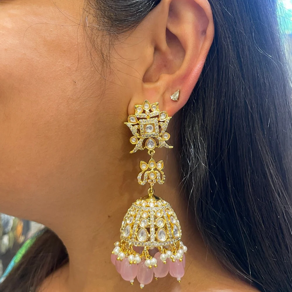 Garima Kundan &amp; Zirconia Jhumka - Image 2