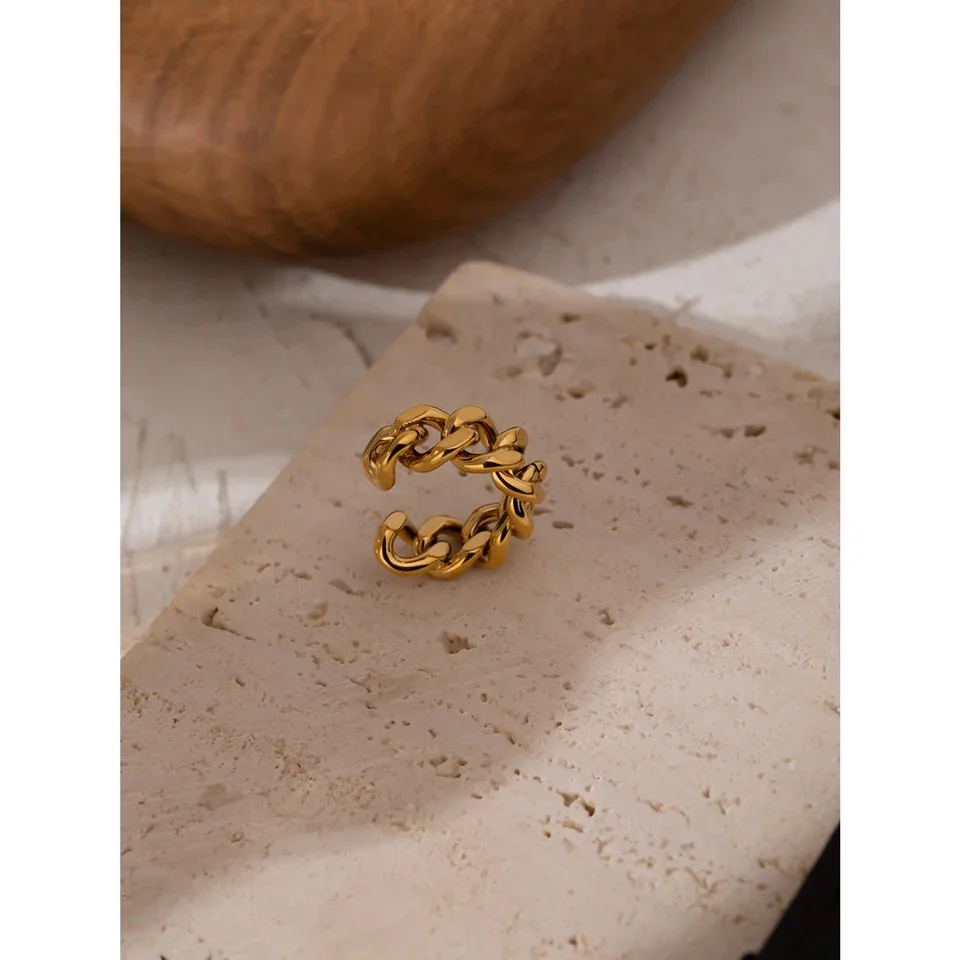 GOLD CHAIN LINK RING - Image 4
