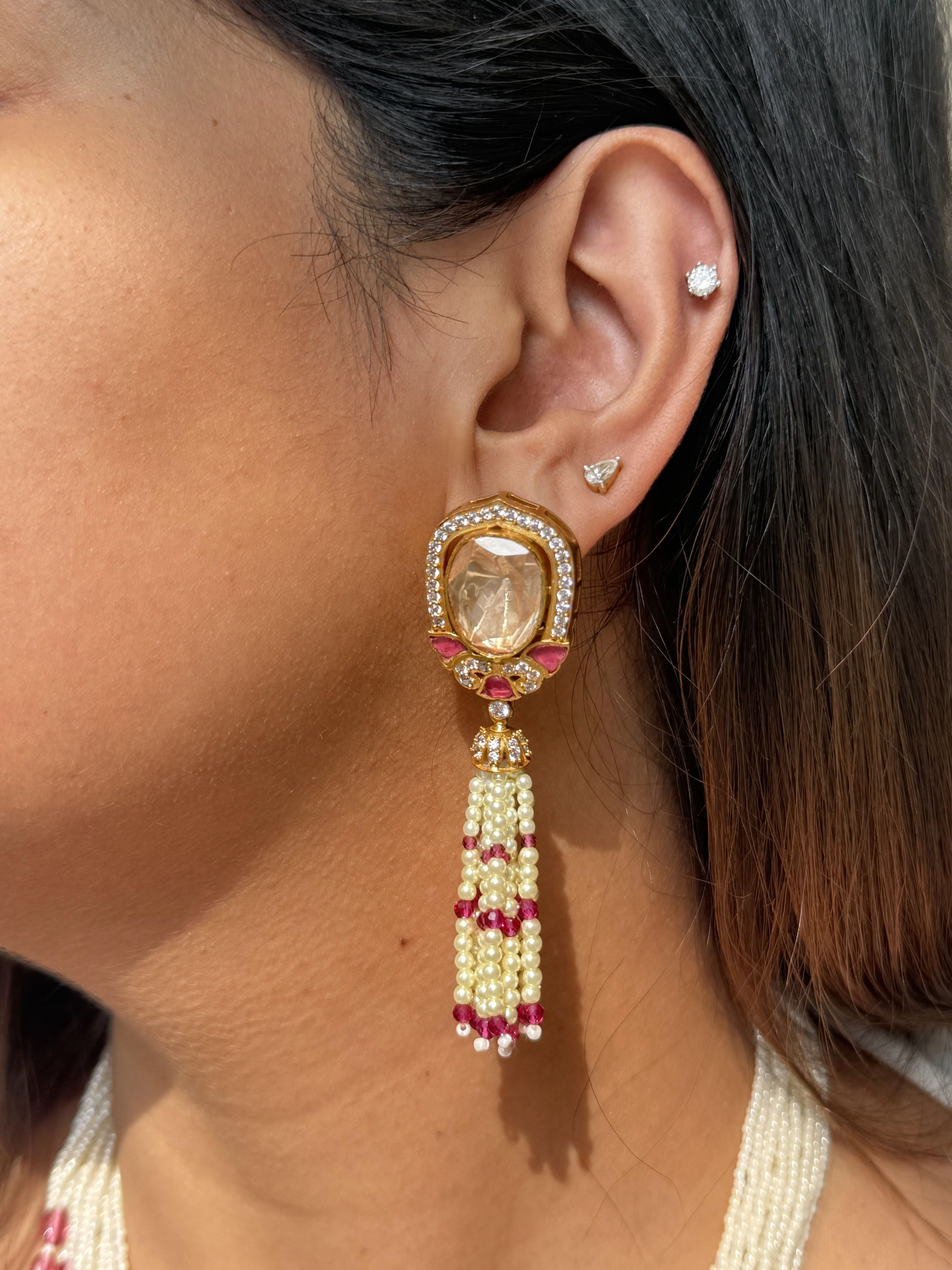 JASMINE PINK MOISSANITE POLKI SET - Image 2