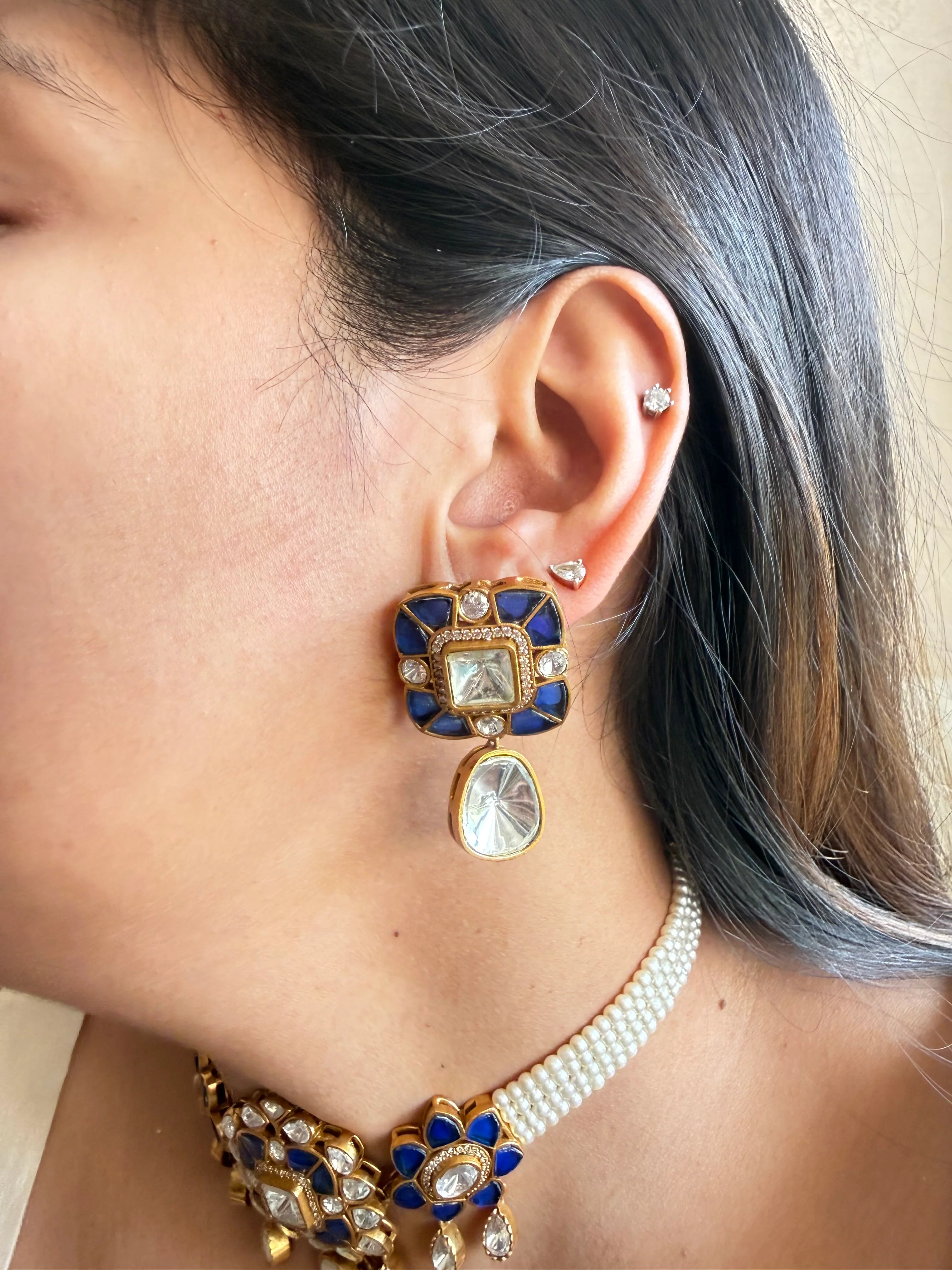 JAYASHREE BLUE POLKI SET - Image 2