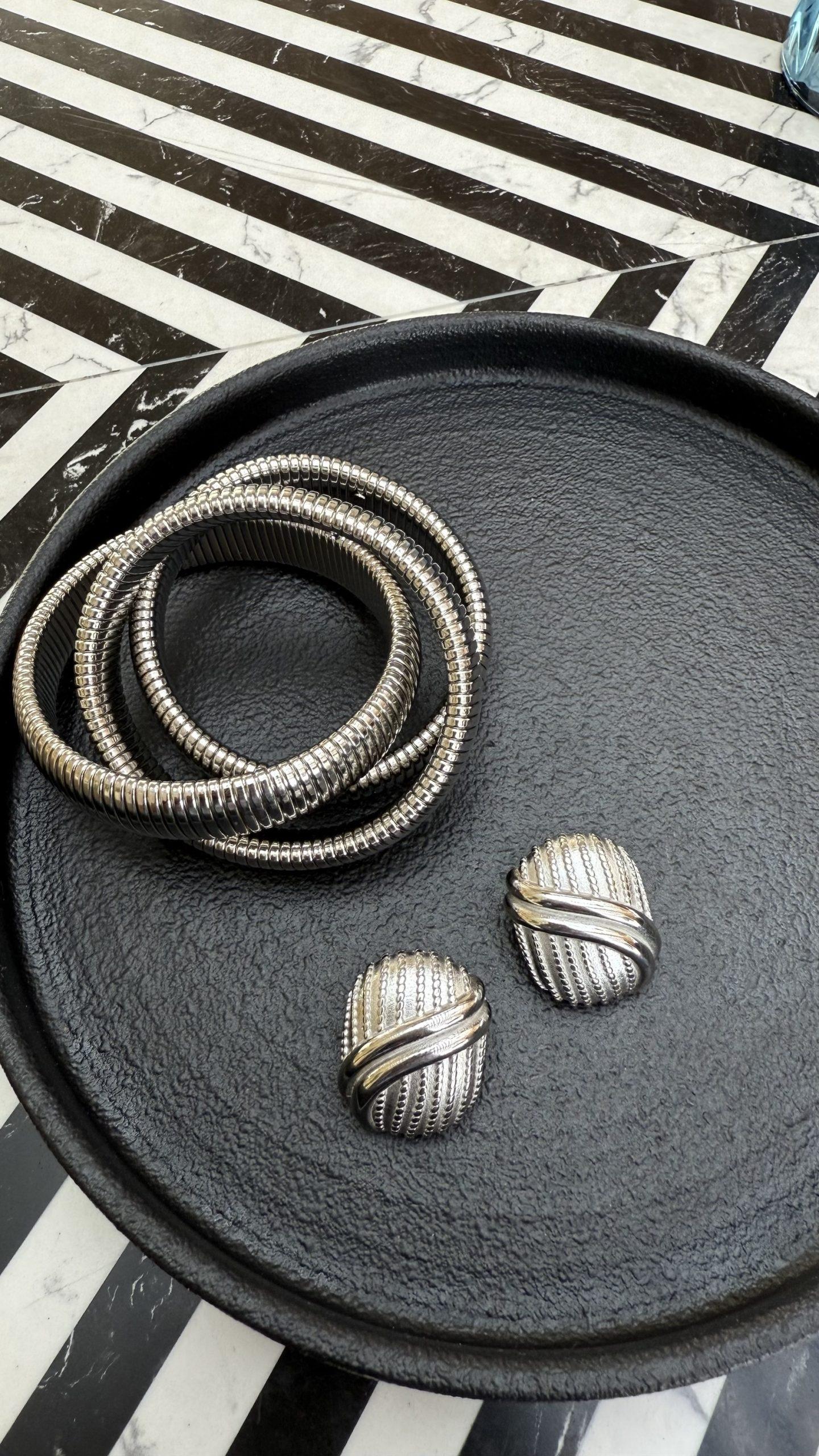 Layered Chunky Bracelet + Earrings