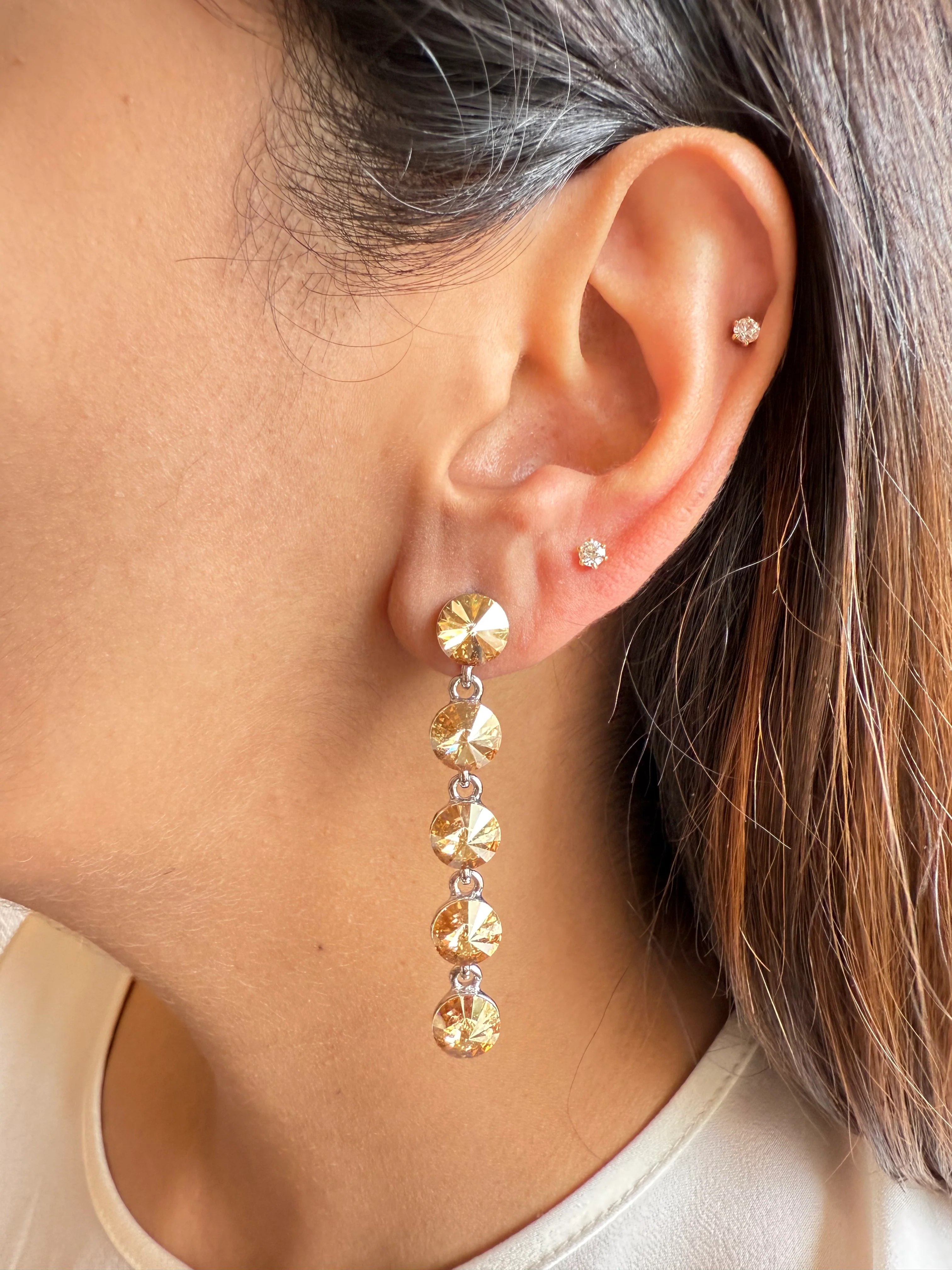 METELDA GOLD SWAROVSKI EARRING - Image 3