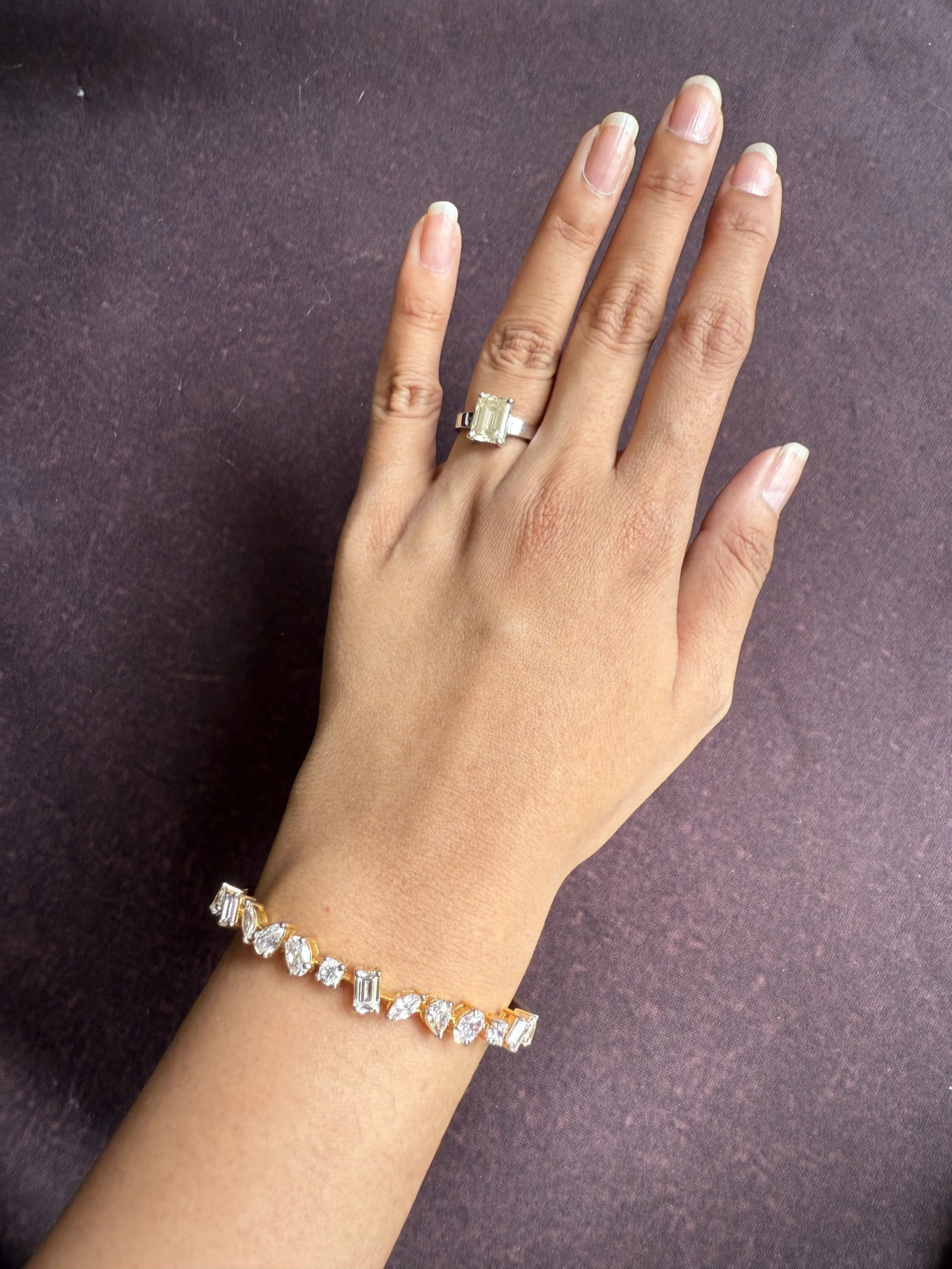 MIX SHAPE PURE SILVER & SWAROVSKI KADA BRACELET