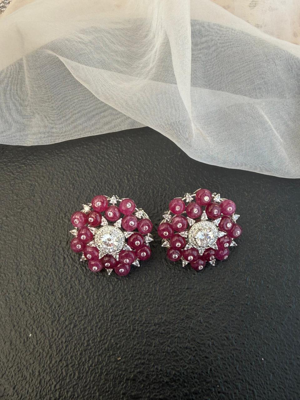 MORGAN RUBY FLOWER STUD - Image 5