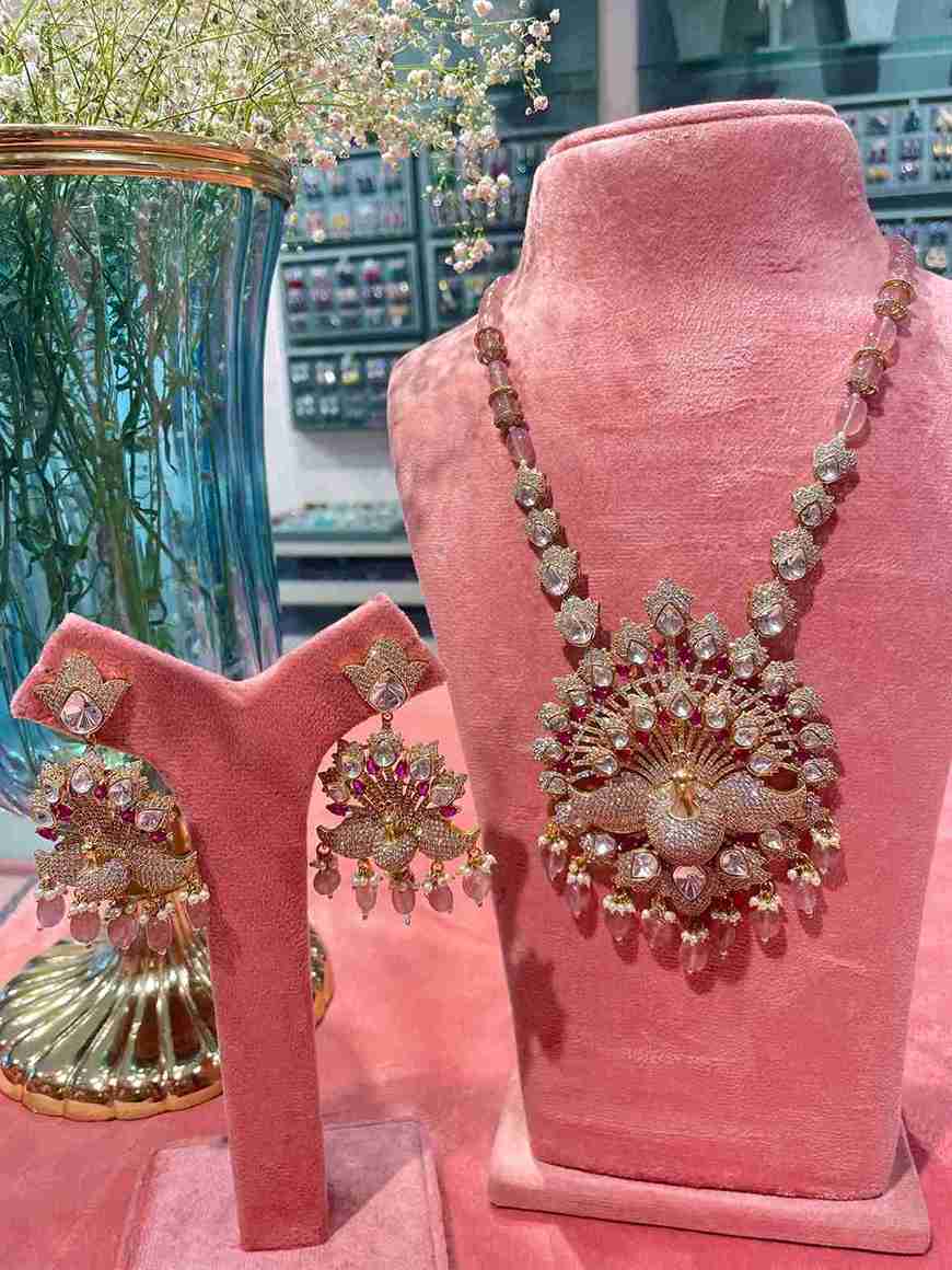 RIDDHI 3D PEACOCK LONG NECKLACE SET - Image 3